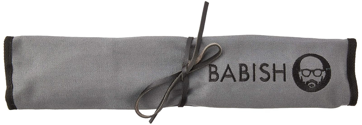 Babish Cubiertos alemanes de acero de alto carbono 1.4116, 3 piezas con rollo de cuchillos