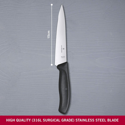 Victorinox 6.8003.15G Cuchillo De Cocina, 15 Cm, Negro