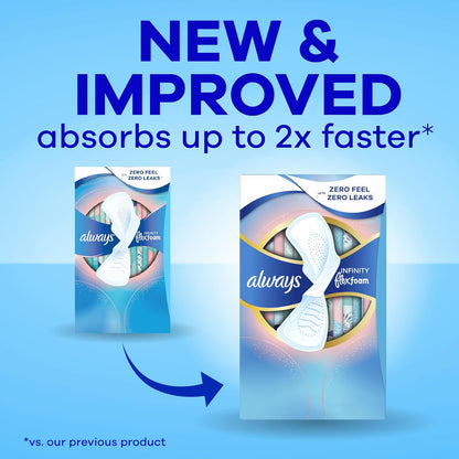 Always Infinity Size 2 Super Sanitary Pads Non-wings Unscented, 96 Count