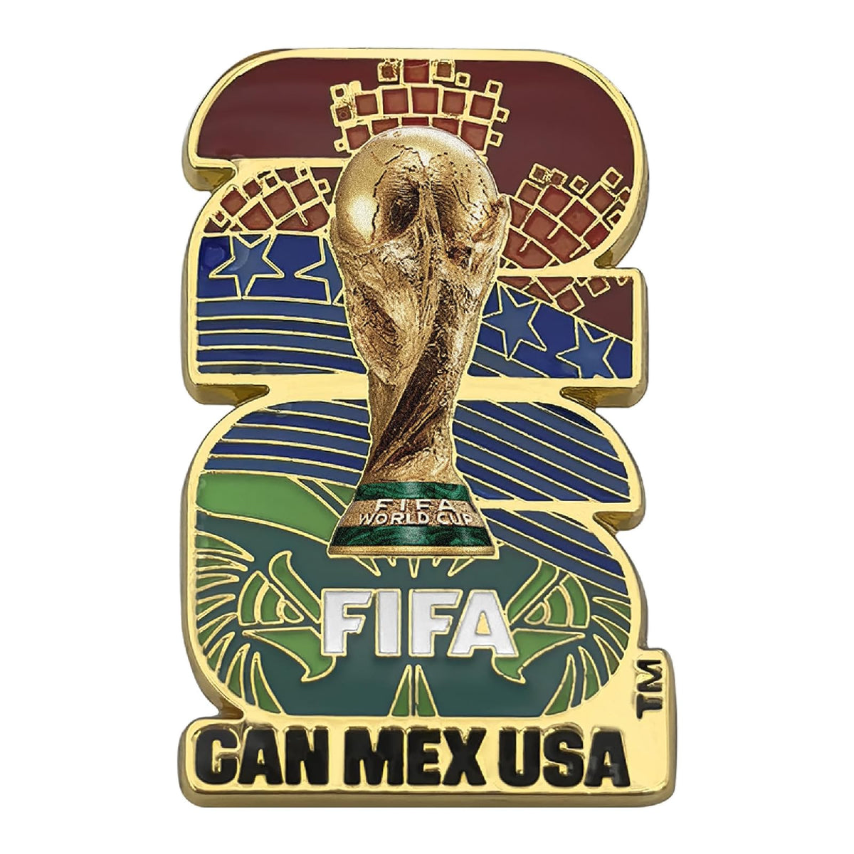 Wagon International Pin de Emblema de países anfitriones 2D con Licencia Oficial de la Copa Mundial DE LA FIFA 2026ᵀᴹ