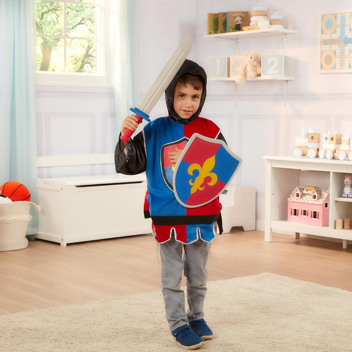Melissa & Doug Disfraz de Caballero Medieval Para Juego Imaginativo, Juego de Simulación (3-6 Años, 4 Piezas)