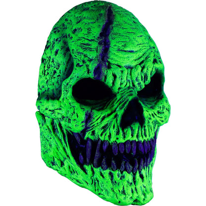 Ghoulish Productions Máscara De Látex Skull fangs Green Monster, Urban Mask Efecto Neón Calavera Creepy, Disfraz Aterrador para Halloween y Fiestas Temáticas, Cosplay, Diseño Artesanal Face Mask