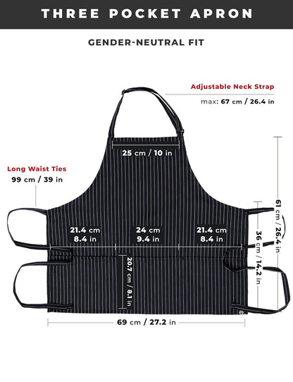 Chef Works Three Pocket Apron Delantal Unisex adulto