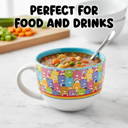 Silver Buffalo Care Bears - Taza de sopa de cerámica, 24 onzas