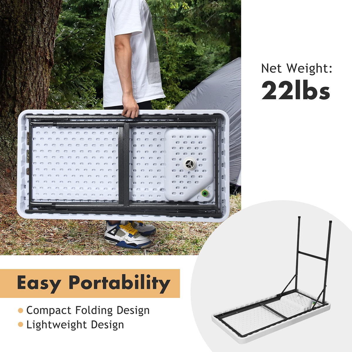 Goplus - Grifo Plegable para Mesa de Pescado con rociador y Manguera de Drenaje