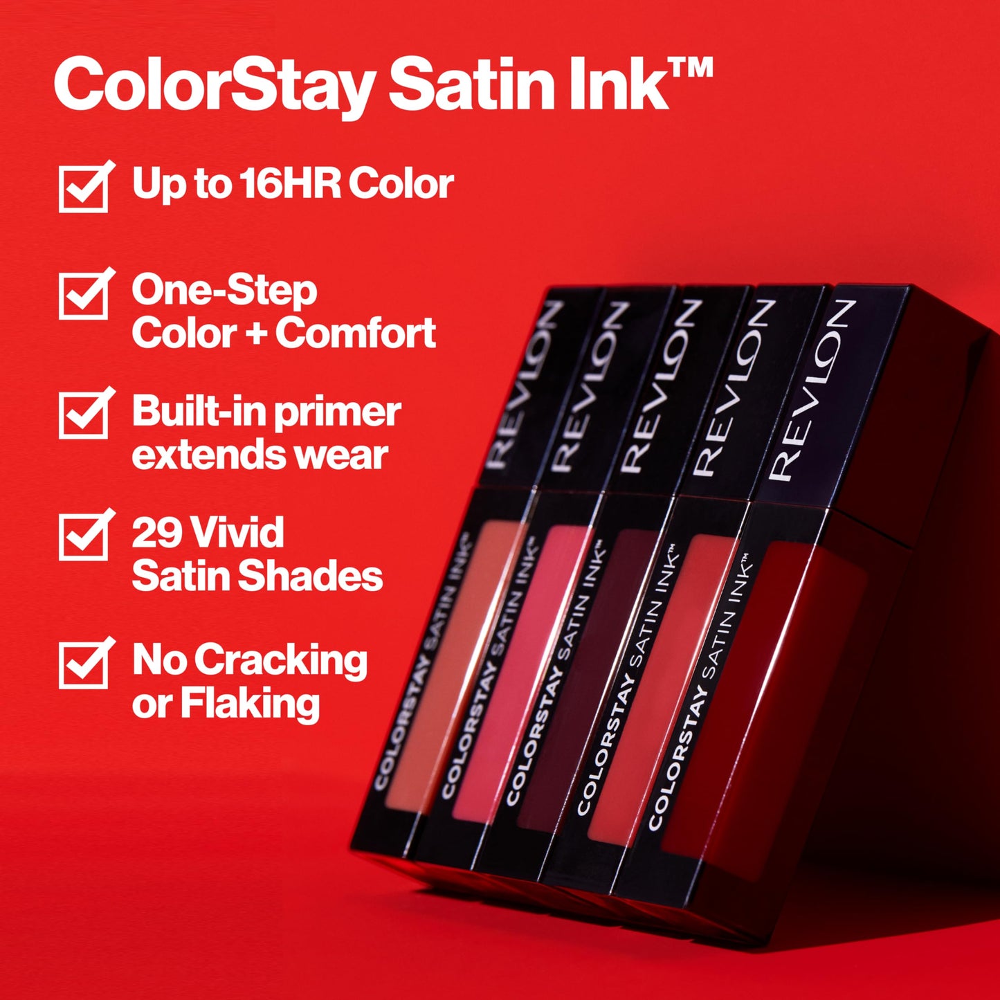 Labial Líquido Revlon ColorStay Satin Ink tono Mauvey, Darling