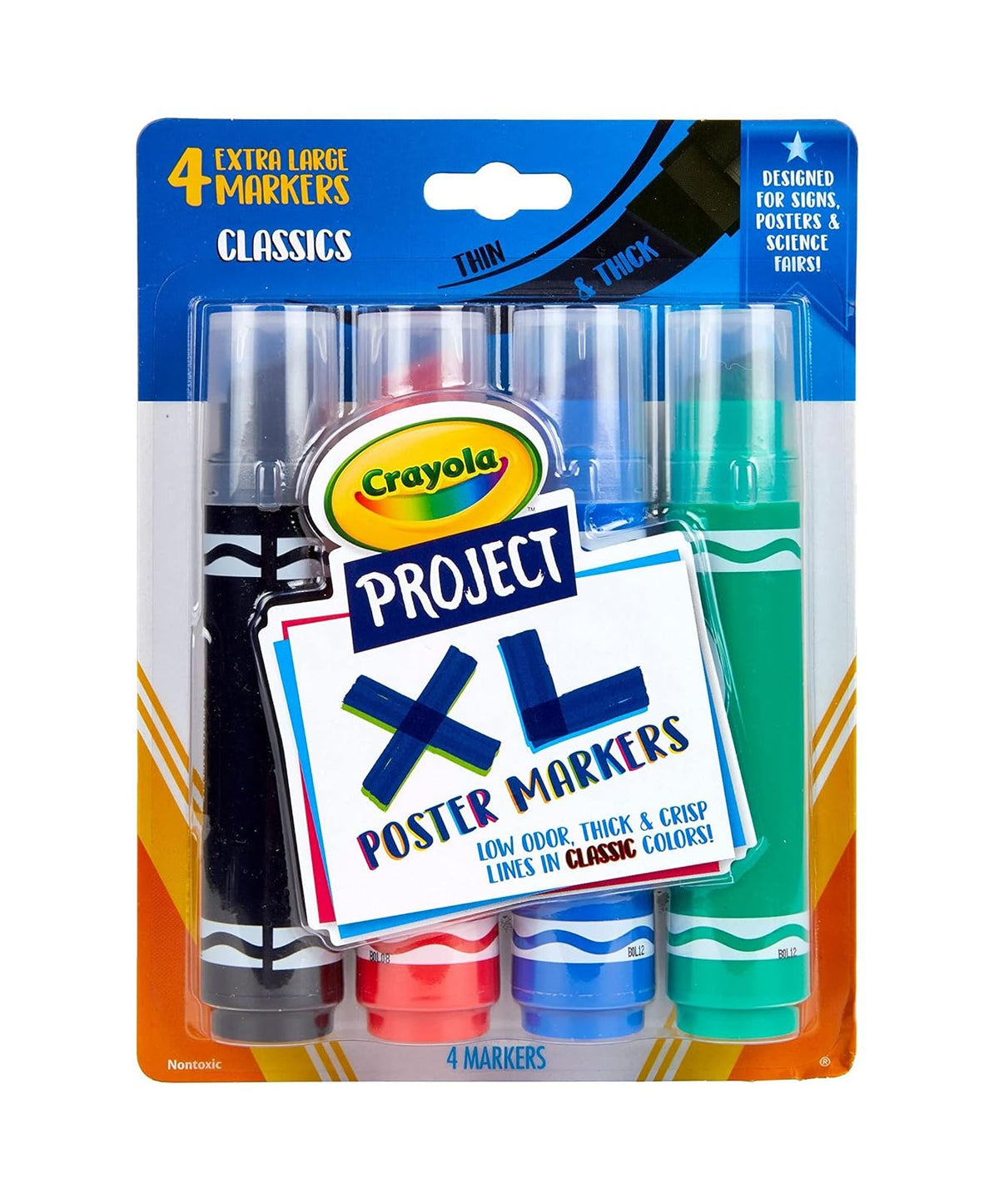 CRAYOLA Caja de 4 plumones para poster XL