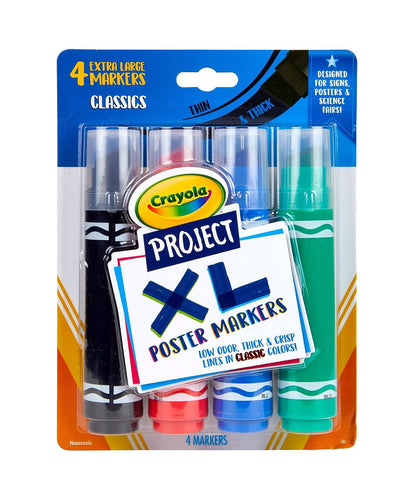 CRAYOLA Caja de 4 plumones para poster XL