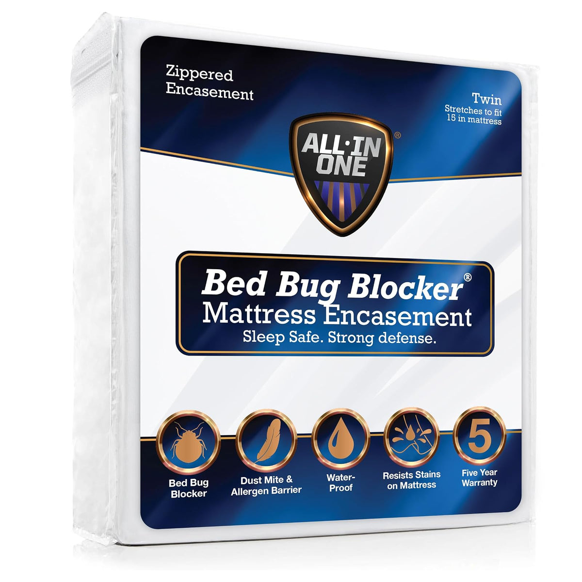 Bed Bug Blocker Protector de Colchón con Cremallera, Barrera Triple - Protector de colchón - Individual