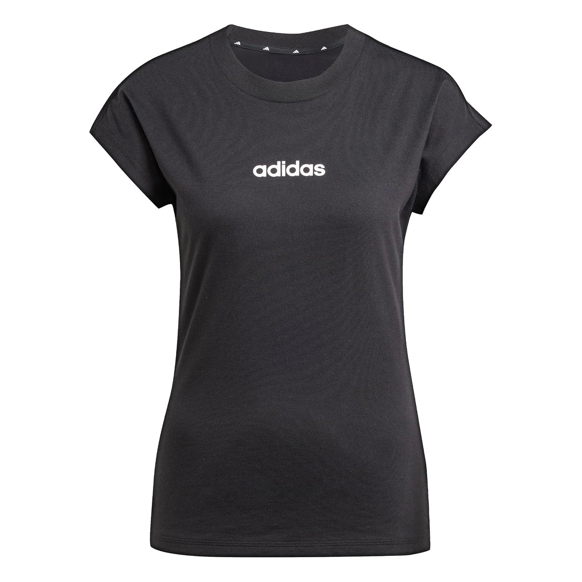 adidas Linear - Playera Deportiva para Mujer, Blanco, Rosa (Clear Pink/White), Large
