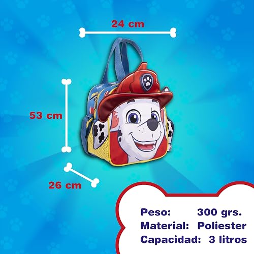 Ruz Lonchera Infantil y Preescolar | Paw Patrol | 100% Poliéster Capacidad 3 Litros | Bolso de Poliéster para Niños con Forro Interno y Cierre de Cremallera | Recomendado desde 3 años