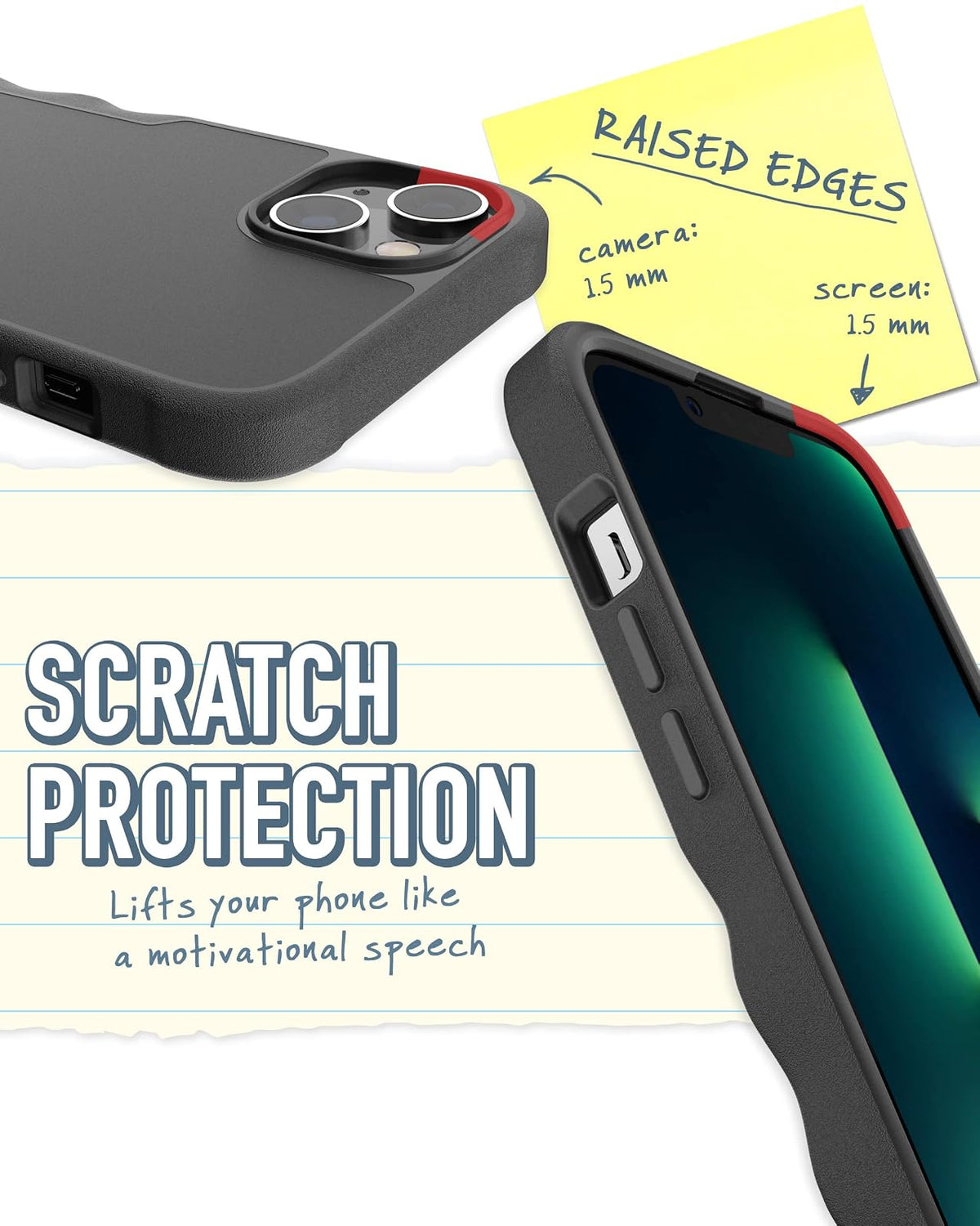 Smartish iPhone 14 Plus Funda Protectora - Gripzilla Compatible con MagSafe [Robusta + Resistente] Agarre y Proteccion Reforzada a Prueba de Golpes - Negro
