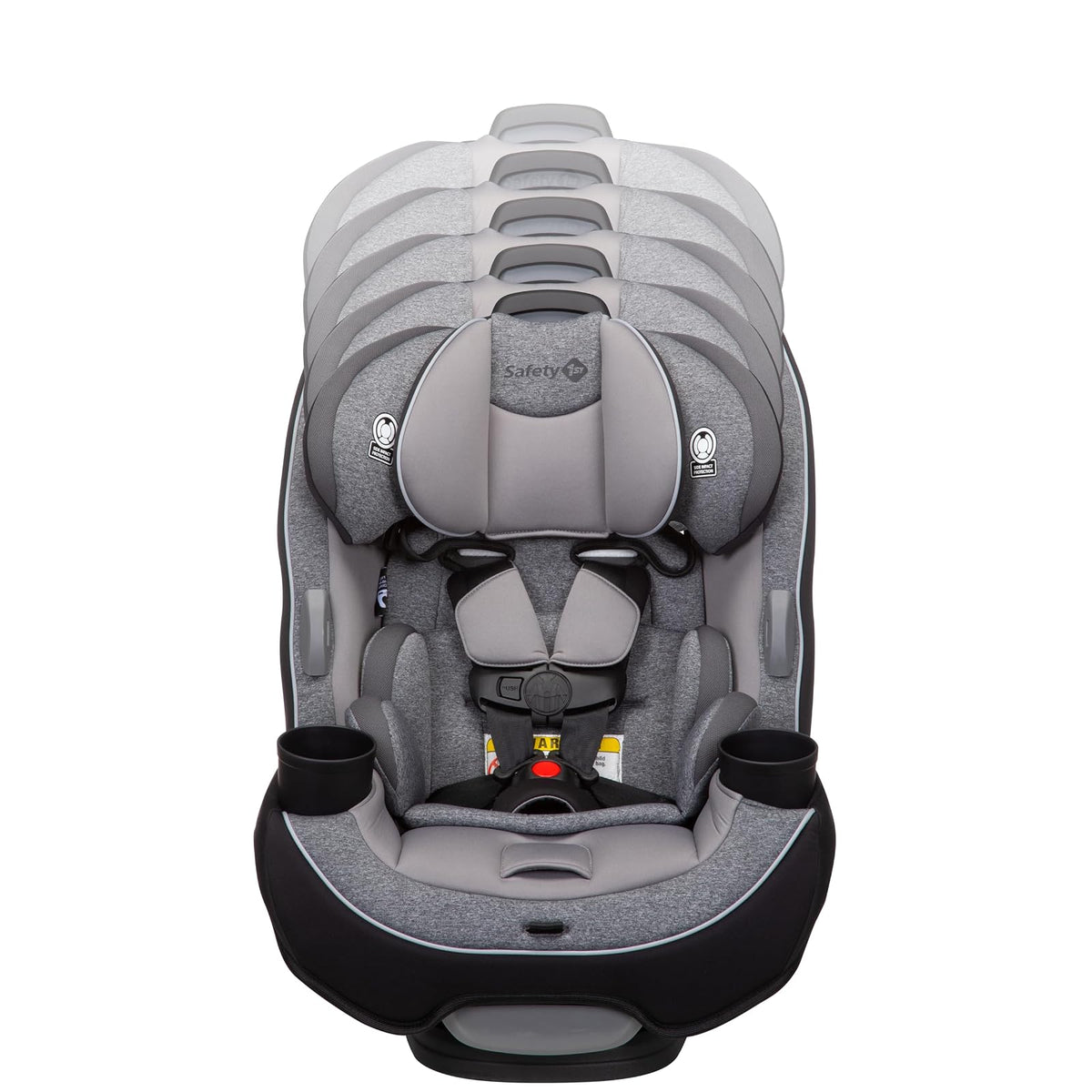 Safety 1st Autoasiento Convertible Grow & Go 3 en 1, Shadow, con protección de impacto lateral, arnés de 5 puntos, con sistema latch y 2 portavasos