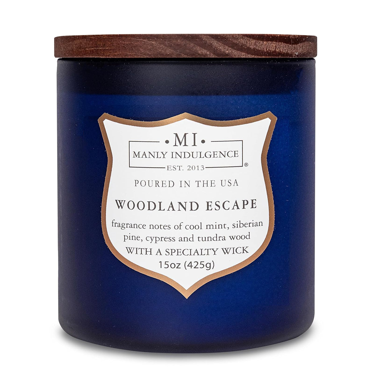Manly Indulgence Vela Perfumada para Hombre, 16 oz - Woodland Escape