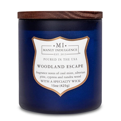Manly Indulgence Vela Perfumada para Hombre, 16 oz - Woodland Escape