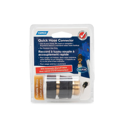 Camco Boquilla de Agua en Espiral, Brass Quick Hose Connect, Brass/Antique Brass