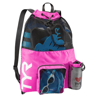 TYR Big Mesh Mummy Mochila Deportiva para Natación - Rosa 10 piezas - talla única - Mochila