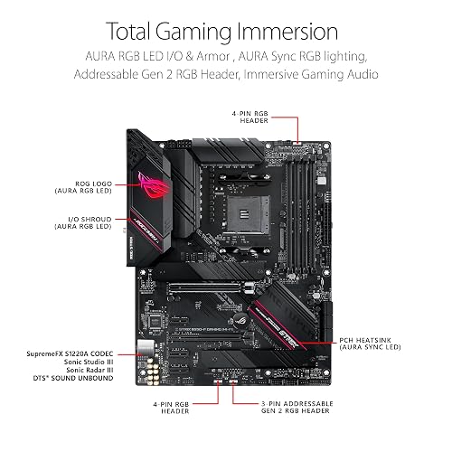 ASUS ROG Strix B550-F Gaming WiFi II AMD AM4 ATX Tarjeta Madre Gaming | AMD AM4 (Ryzen 5000/3000), DDR4 hasta 4800 (OC), 14 fases DrMOS, PCIe 4.0 x16, 2 ranuras M.2, WiFi 6E, LAN Intel 2.5Gb