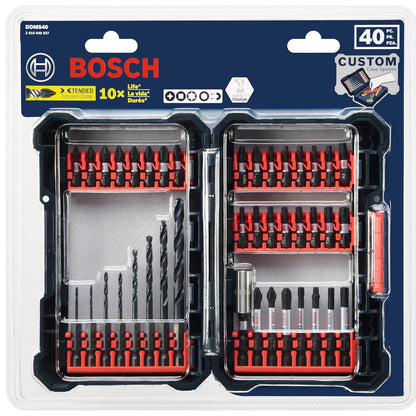 BOSCH SDMS24 set de 24 piezas puntas de impacto con adaptador - Estuche juego con sistema de destornilladores, broca a medida resistentes al impacto - 40 piezas