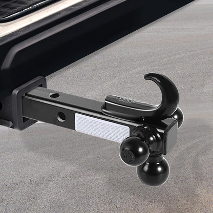Maxxhaul Soporte de Bola Triple 1-7/8 in, 2 in y 2-5/16 in, Vástago Hueco, Clase III/IV, Negro, 50231