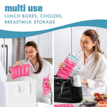 Cool Coolers 2 Pack Soft Ice Packs for Cooler, Flexible Stretch Nylon, Lunch Box Ice Packs, Ice Packs for Lunch Boxes