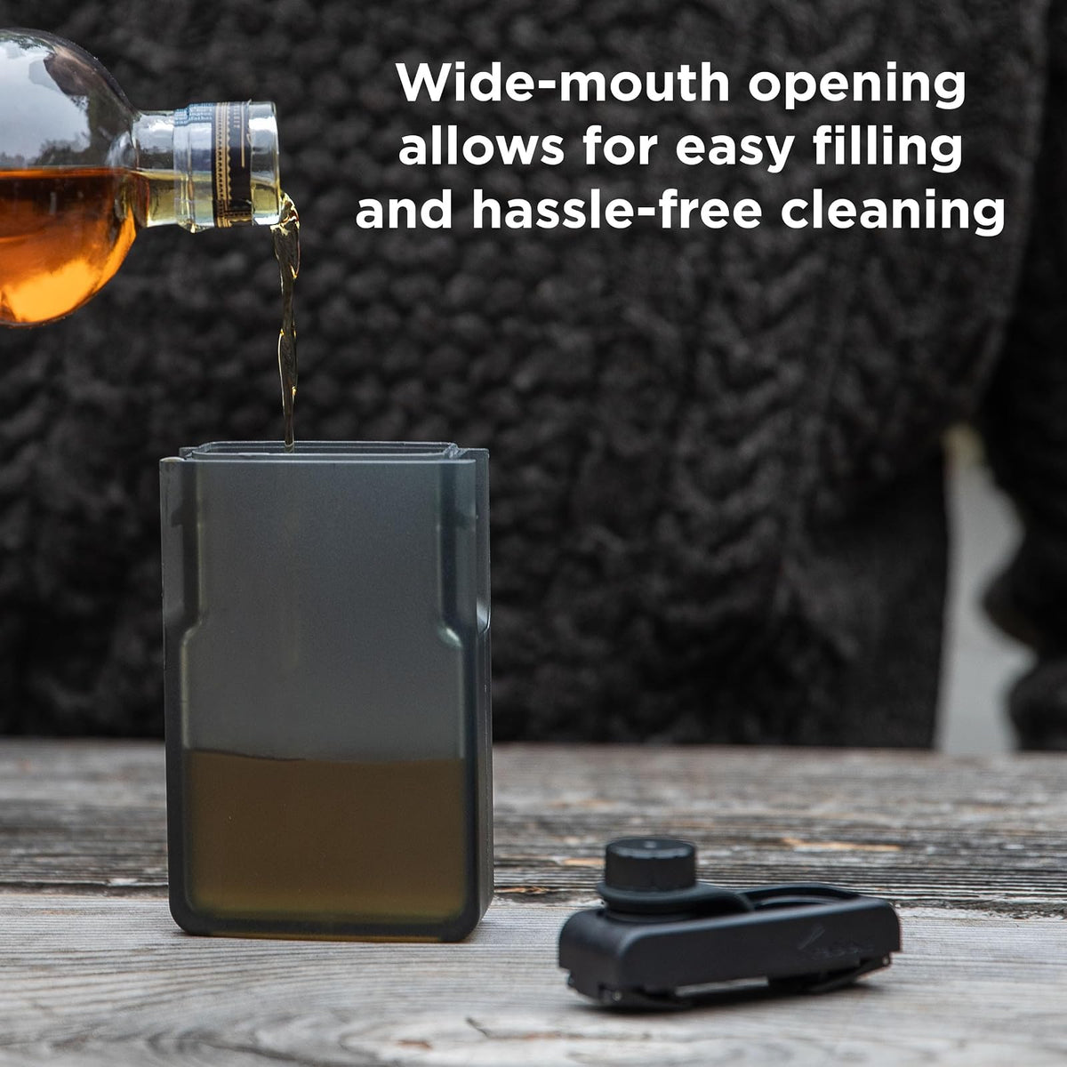 Frasco discreto a prueba de fugas de conejo – Recipiente de alcohol Tritan inastillable con boca ancha y tapa atada – Frasco de viaje portátil sin BPA para conciertos y festivales