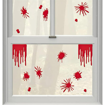 Amscan Decoración de Halloween Asilo Sangriento: Salpicaduras y Goteos de Sangre en Gel, Rojo, 17 1/2 x 12 3/8 (Talla del Paquete) para Eventos de Fiesta y Temáticos, 48 meses a 144 meses