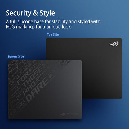 ASUS ROG NH04 ROG Moonstone Ace - Alfombrilla para Mouse para Juegos, 19.7 x 15.7 x 0.16 Pulgadas, tamaño Grande, Superficie Ultra húmeda, Vidrio Templado, Deportes electrónicos y Juegos FPS, Color