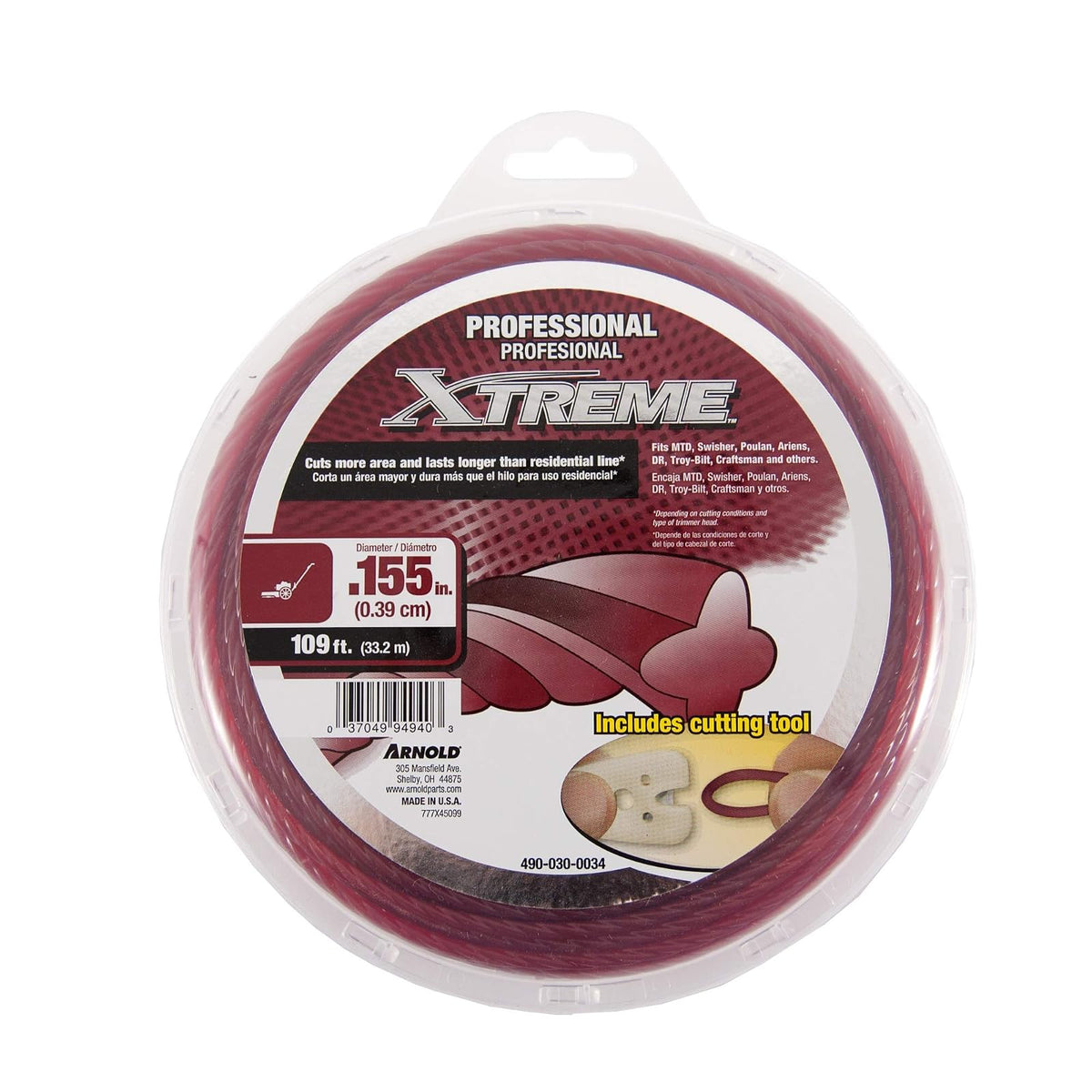 Arnold . Línea de Recortadora de Grado Profesional Xtreme de 155 Pulgadas x 109 pies