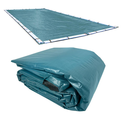Robelle Cubierta de Alberca de Invierno para Piso - 50' x 30' (Rectangular) - Verde azulado (con encuadernación)