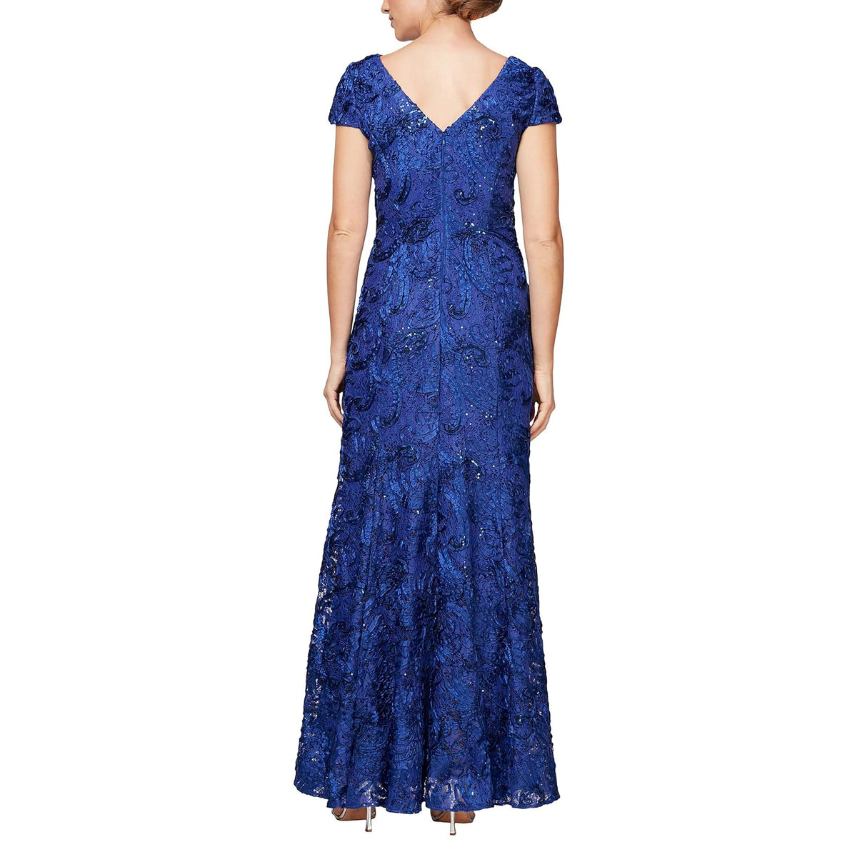 Alex Evenings Vestido Largo de Roseta en A. Vestido para Mujer