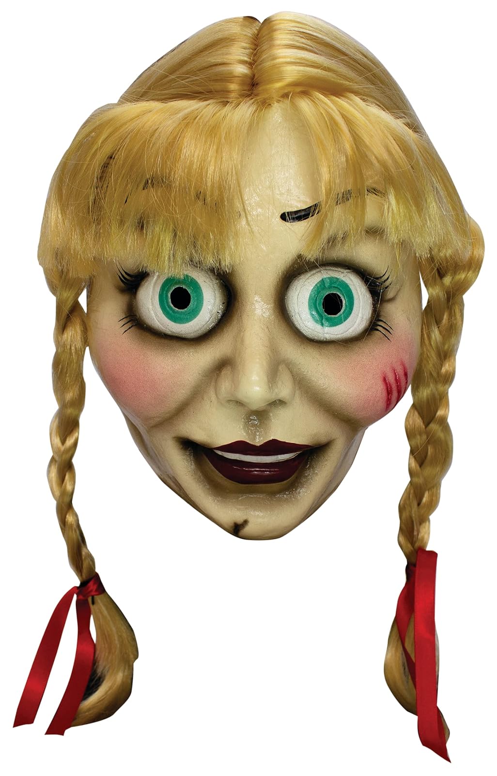 Ghoulish Productions Máscara de Annabelle la Muñeca Maldita Diabólica Poseída Disfraz de Película de Annabelle y el Conjuro Ideal para Halloween
