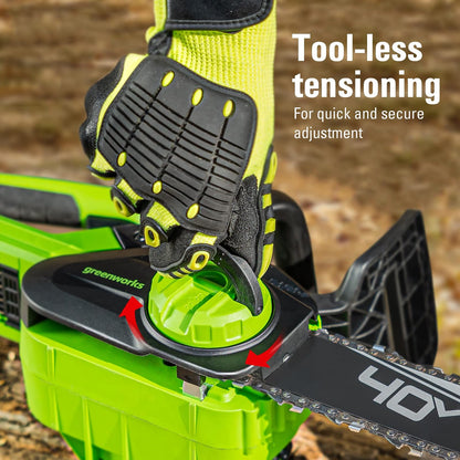 Greenworks Motosierra de 40 V, 12 pulgadas, batería USB de 2.0 Ah y cargador