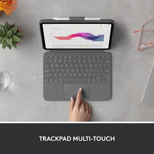 Logitech Combo Touch Funda con Teclado extraíble para iPad 10.° generación con trackpad preciso y Grande, Teclado retroiluminado y tecnología Smart Connector - Gris