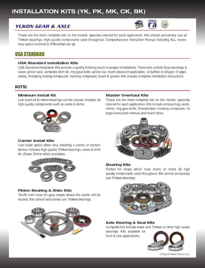 Yukon Gear & Axle (SK CSF8.8) Kit eliminador de manga aplastante para Ford 8.8/7.5 diferencial