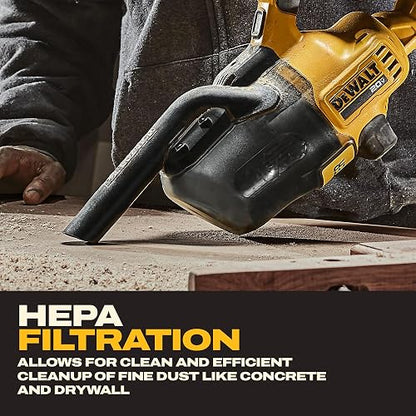 DEWALT Aspiradora de Mano Inalámbrica en Seco, 20V Máx., DCV501HB, con Filtro HEPA