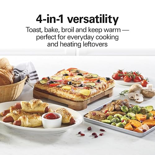 Hamilton Beach 31401, Horno Tostador De 4 Rebanadas Acero Inoxidable Hombres, Plateado, 12 Litros