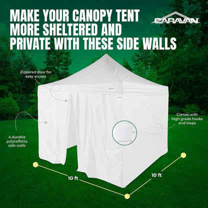 Caravan Canopy Sports Paredes laterales de grado comercial, 10 x 10 pies, blanco