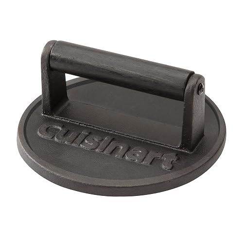 Cuisinart CISB-111 Smashed Burger Press, Cast Iron | Prensa de hierro fundido que ayuda a sellar y crear hamburguesas crujientes por fuera y jugosas por dentro.
