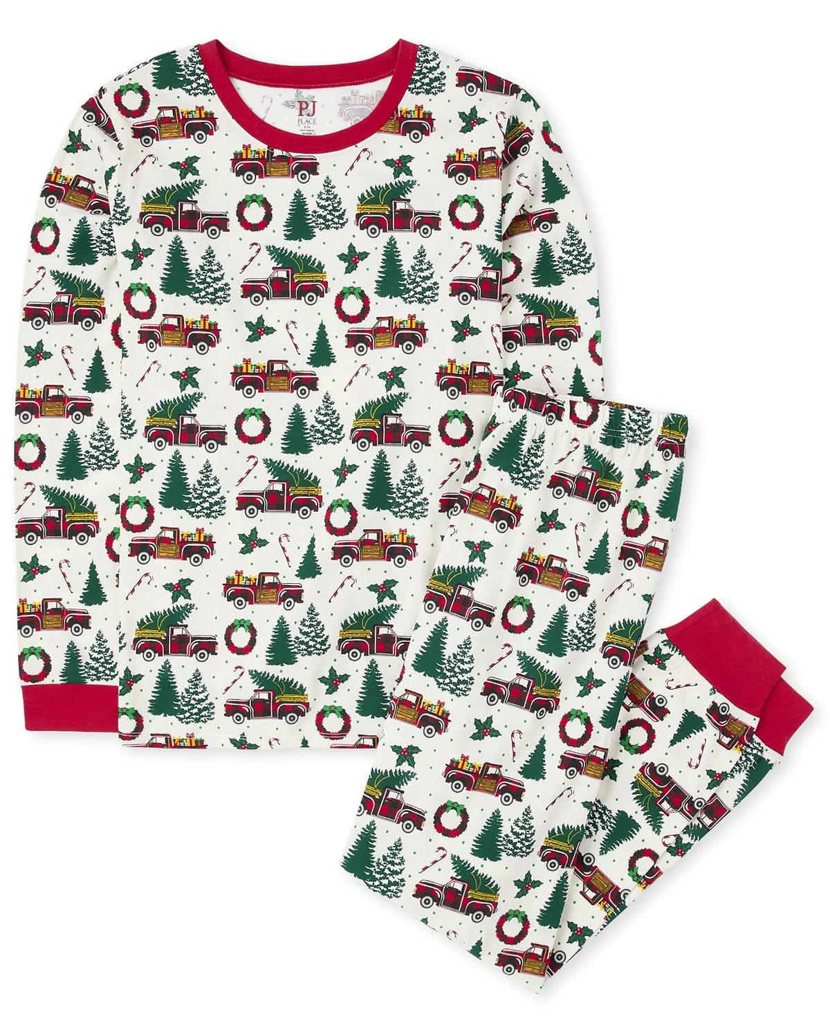The Children's Place Conjuntos de Pijamas navideños a Juego para la Familia, Ajuste cómodo, 100% algodón, para Adultos, niños Grandes, bebés Juego de Pijama para bebés Unisex