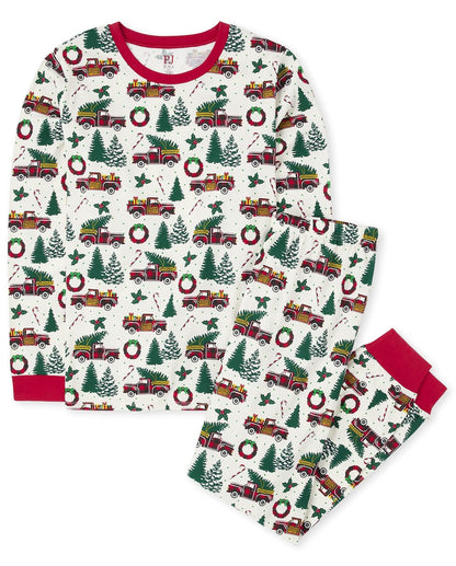 The Children's Place Conjuntos de Pijamas navideños a Juego para la Familia, Ajuste cómodo, 100% algodón, para Adultos, niños Grandes, bebés Juego de Pijama para bebés Unisex