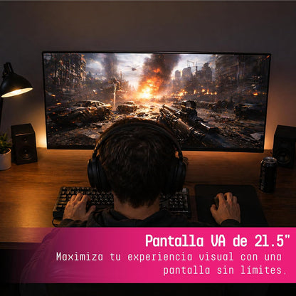 Xzeal Monitor 21.5" XST 580-1 Panel Plano VA HD 100Hz 5ms 1xVGA + 1xHDMI + 1xDC + Vesa 75x75mm Negro