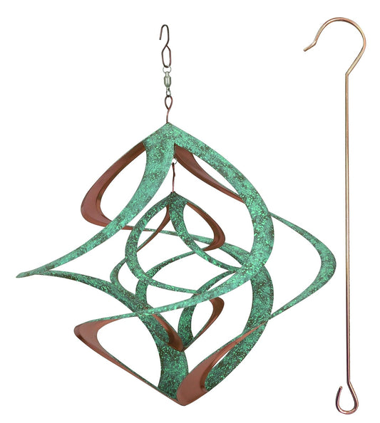Red Carpet Studios 91061 Cosmix Helix Wind Spinner, Deluxe con colgador de pátina y acabado de cobre