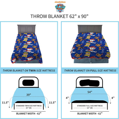 Franco Manta de Felpa súper Suave para niños, 62 x 90 Pulgadas, Patrulla Canina