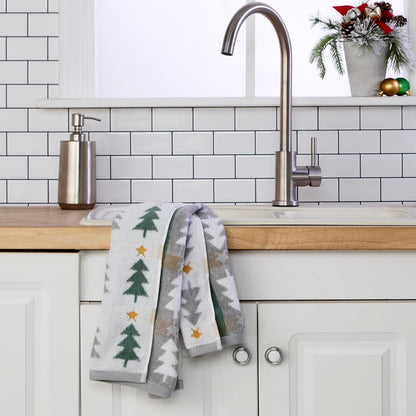 SKL Home - Juego de Toallas de Mano de 2 Piezas de 100% algodón, 100% algodón, Jacquard Reversible, Suave y Absorbente, Decorativo para baño/Cocina/Bar, Multicolor