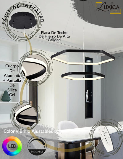 LÁMPARA TIPO CANDIL COLGANTE - LUXICA LIGHTING - Lampara Elegante y Moderna con Luz colgante LED - Lámparas innovadoras