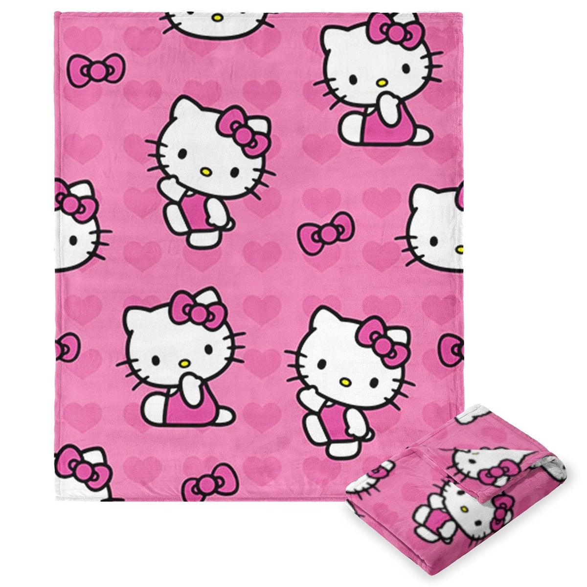 Northwest Hello Kitty Manta de Seda al Tacto, 46 x 60 Pulgadas - 50" x 70" - I Love Pink