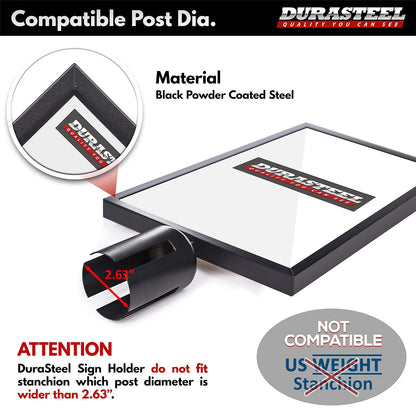 DuraSteel Soporte Para Letrero de Doble Cara 8.5 x 11 Pulgadas con Plexiglás Vertical