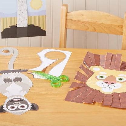 Melissa & Doug Safari Scissor Skills Activity Pad with Child-Safe Scissors – 20 Pages