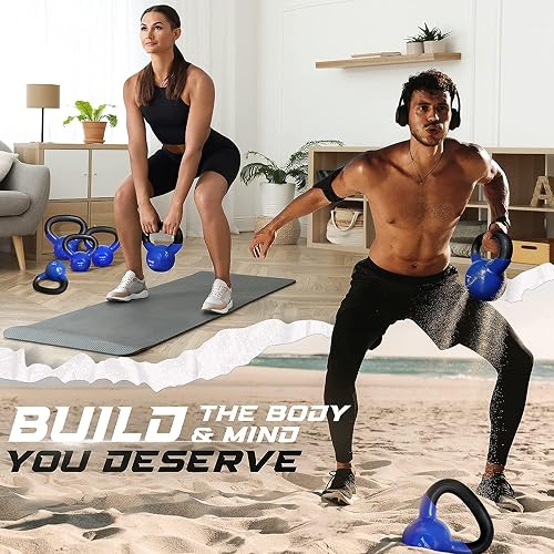 Yes4All Pesa Rusa Individual Recubierta de Vinilo de Alta Calidad - Ideal para Entrenamiento Cruzado, MMA y Ejercicios de Entrenamiento de Fuerza - Kettlebell para Ejercicio